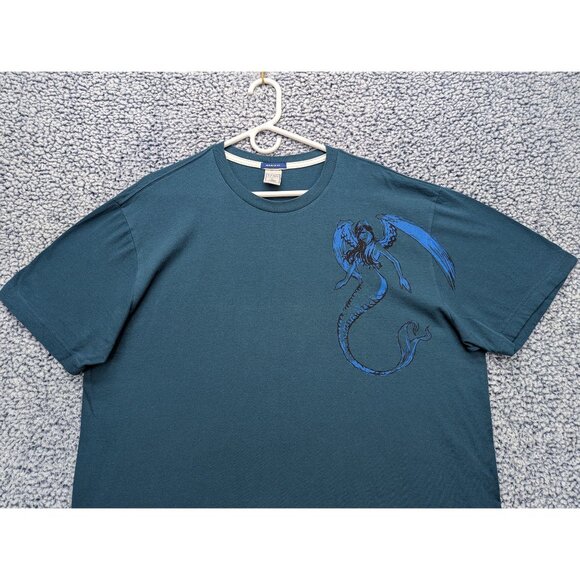 Y2K Old Navy Shirt Mens XL Mermaid Graphic Relaxed Fit Skater Grunge VTG Blue - Picture 3 of 11